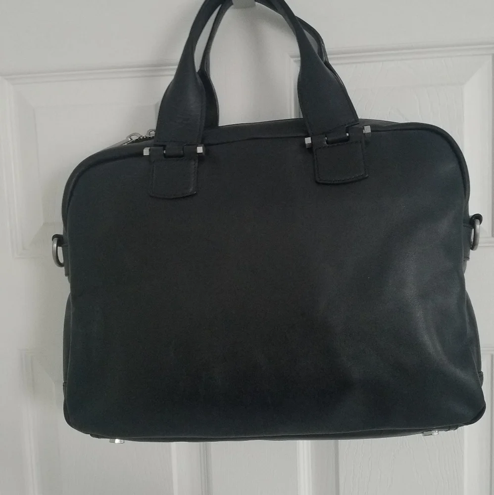 UGG Leather Slim Branford Satchel Laptop Work Bag - Picture 2 of 15